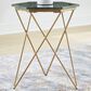 Ashley Engelton Accent Table in Antiqued Gold and Green, , large