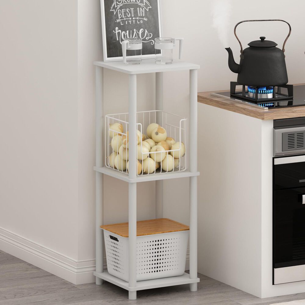 HOMLUX Turn-N-Tube End Table in White (Set of 2), , large