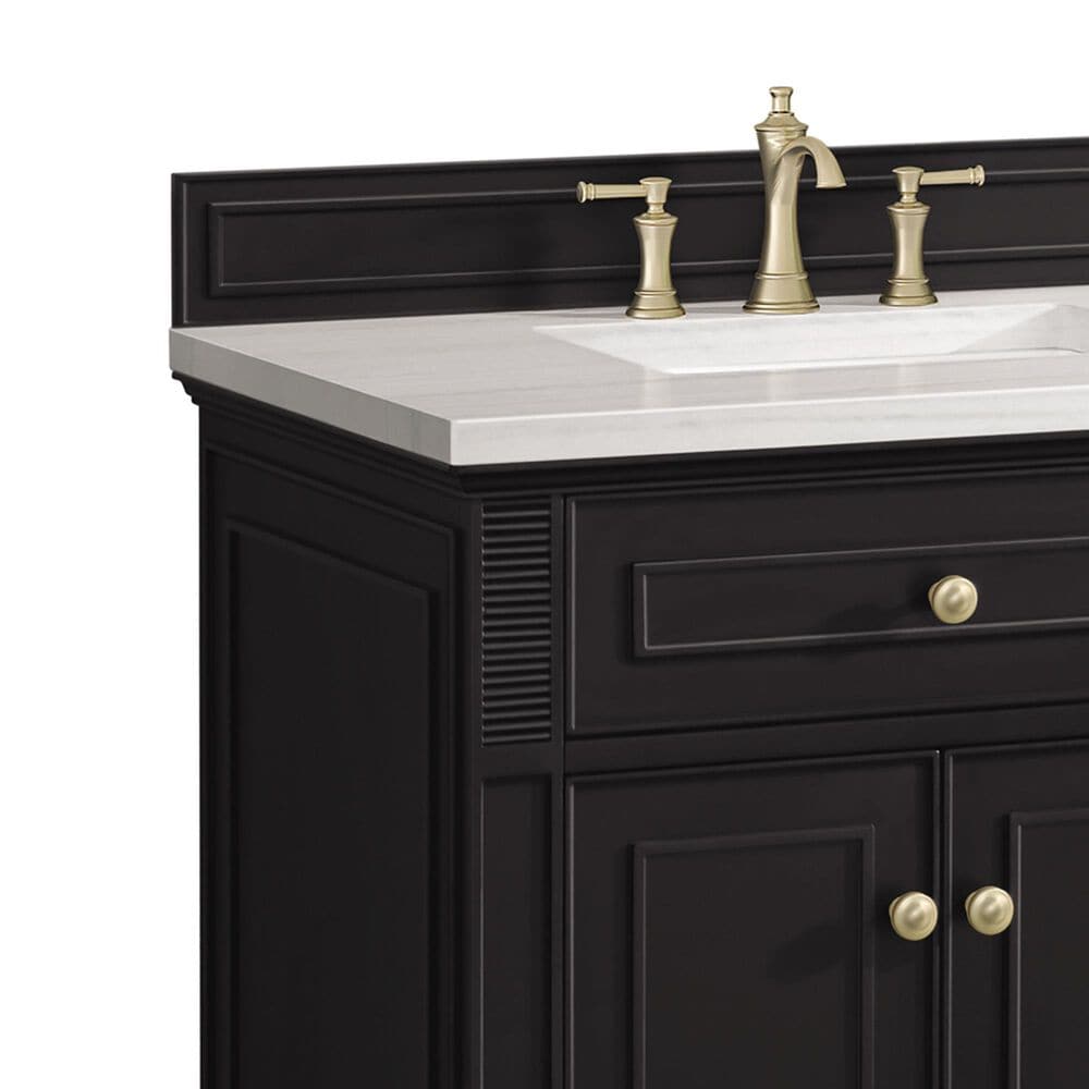 James Martin Vanities Lorelai 72&quot; Double Vanity in Black Onyx with 3 cm Arctic Fall Solid Surface Top, , large