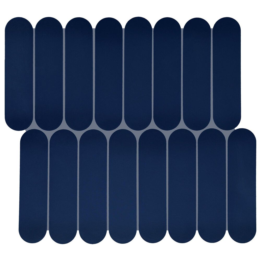 Dal-Tile Artefino Element Navy 1.5" x 6" Capsule on 12" x 13" Porcelain Mosaic Sheet, , large