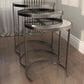 Maple and Jade 3-Piece Round Nesting Accent End Table Set in Silver, , large