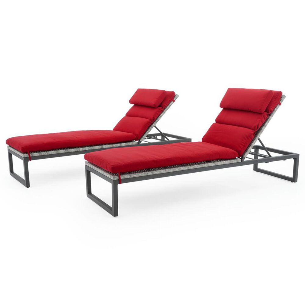 RST Brands Milo Sunbrella Patio Chaise Lounge in Sunset Red (Set of 2), , large