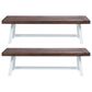 HOMLUX Carlisle Outdoor Bench in Dark Brown and White (Set of 2), , large