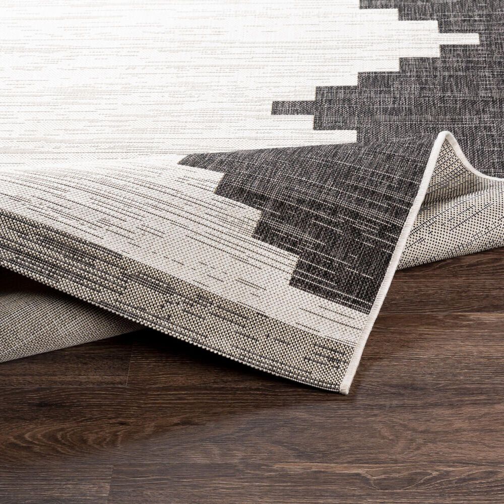 Surya Eagean EAG-2356 Black, Off-White and Charcoal 5&#39;3&quot; x 7&#39;7&quot; Indoor/Outdoor Area Rug, , large