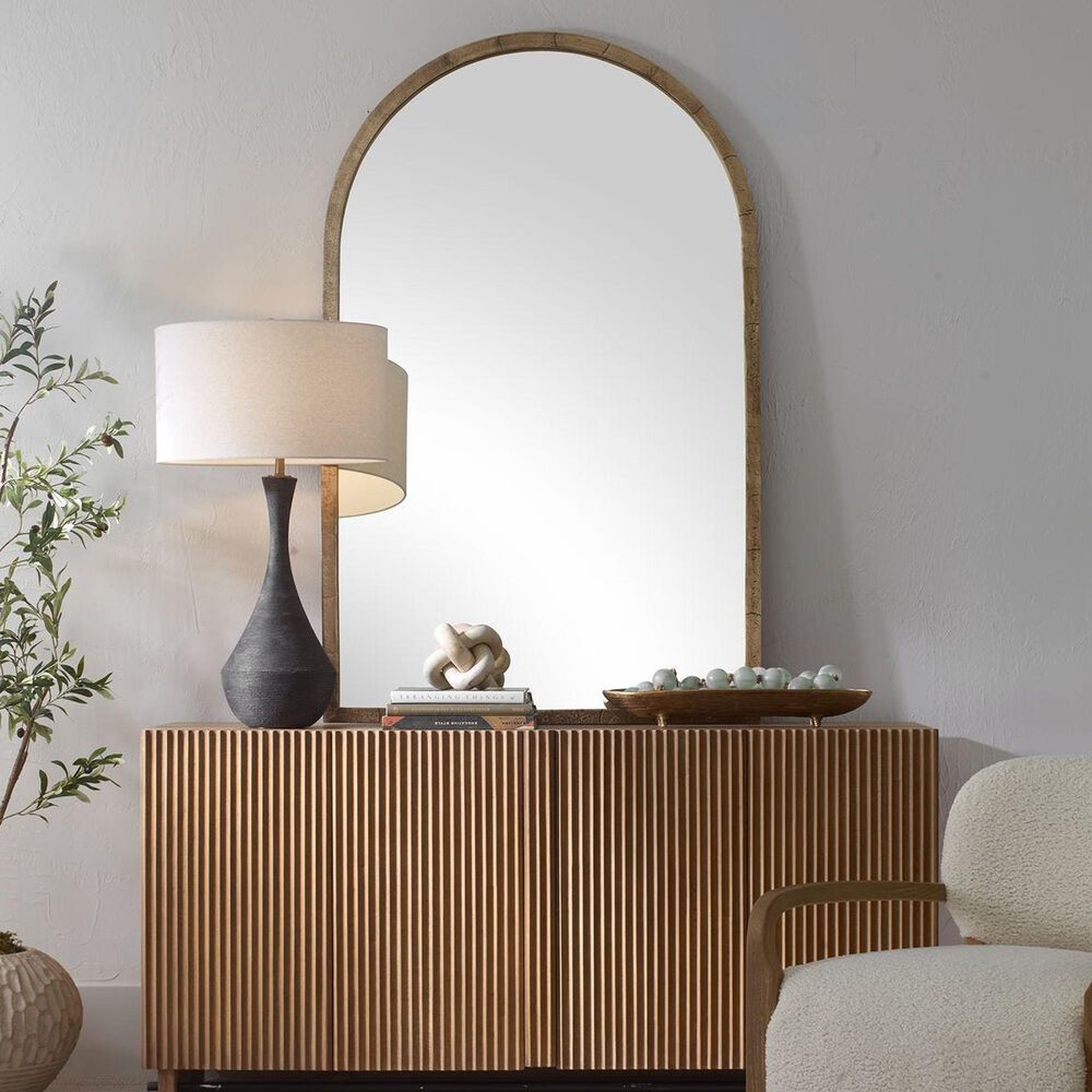 Uttermost Vestry Arch Leaner Mirror in Antique Brass, , large