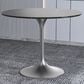 Leisuremod LeisureMod Verve Collection 36 Round Dining Table, Brushed Chrome Base with Sintered Stone Black Top, , large