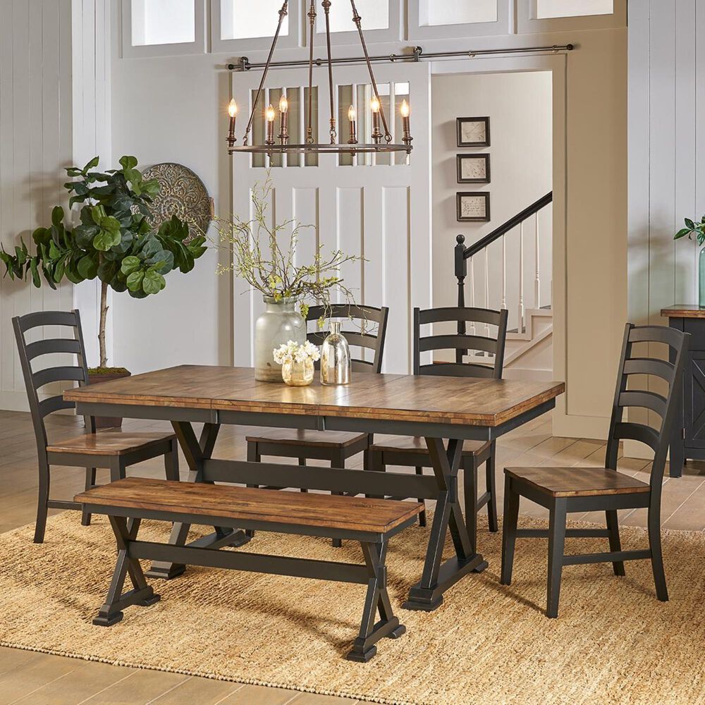 A-America Stormy Ridge 6-Piece Dining Set in Chicory and Slate Black, , large