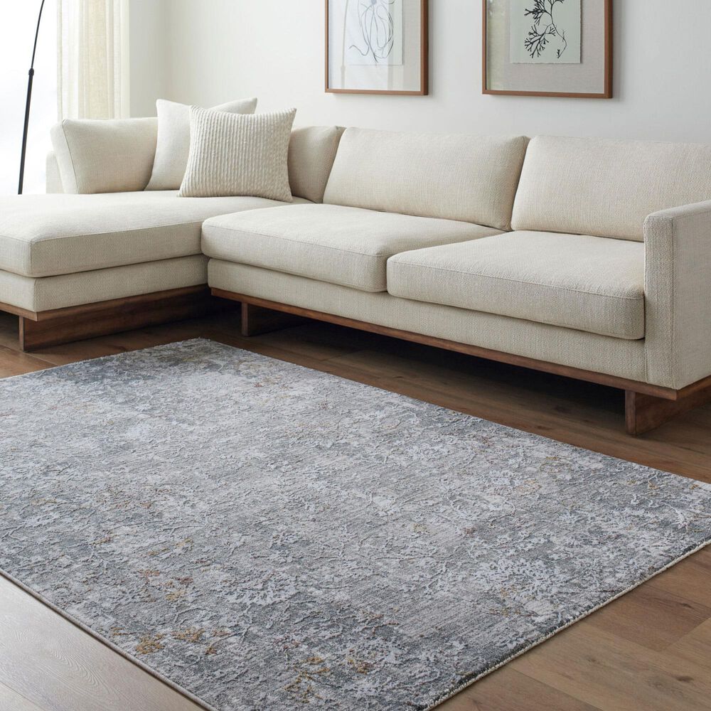 Surya Dresden DRE-2319 Medium Gray, Gray, White, Light Slate, Mustard and Rust 10&#39; x 13&#39;11&quot; Area Rug, , large
