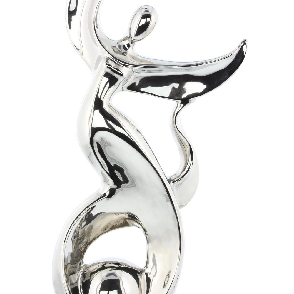 Maple and Jade 10" x 25" Modern Ceramic Sculpture in Silver, , large