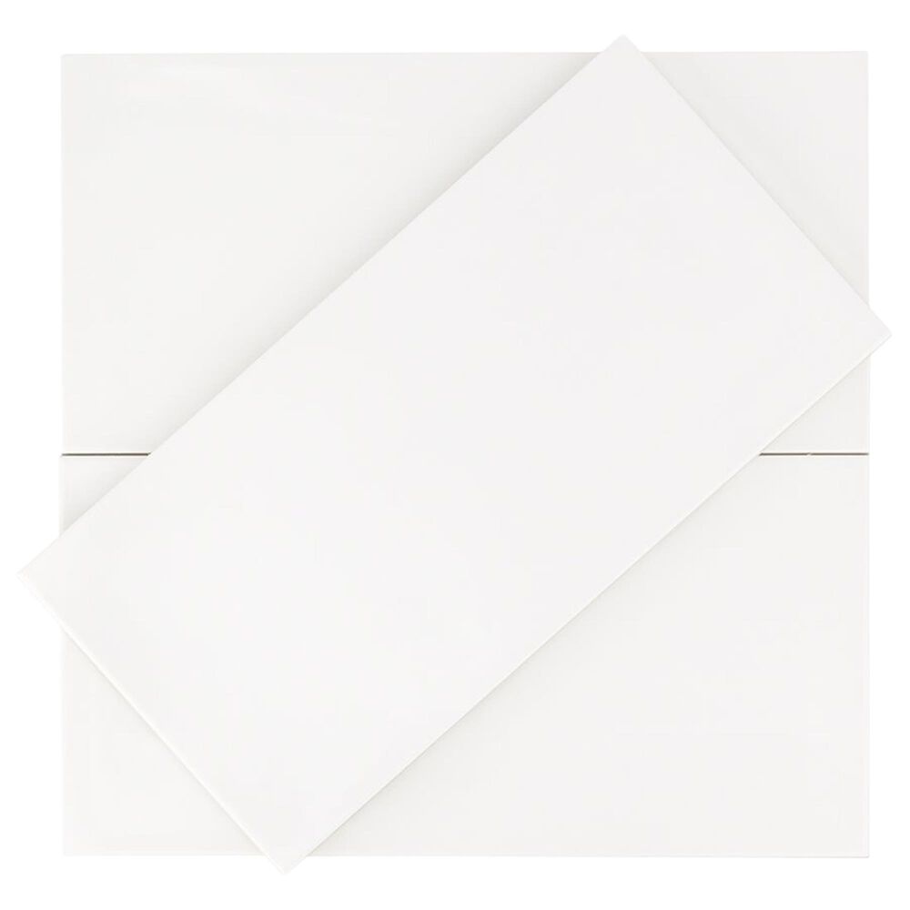 Soho Studio Atmosphere White 5" x 10" Ceramic Tile, , large