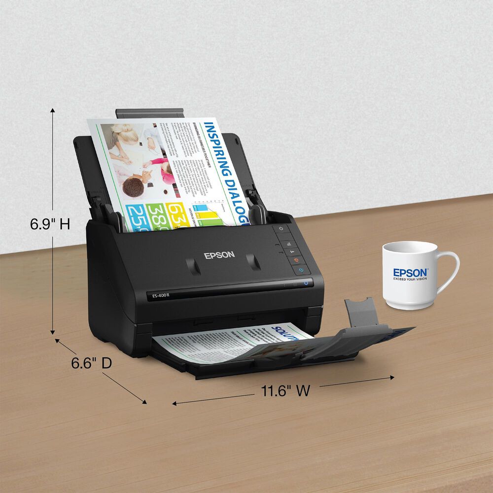 Epson WorkForce ES-400 II Duplex Desktop Document Scanner in Black, , large
