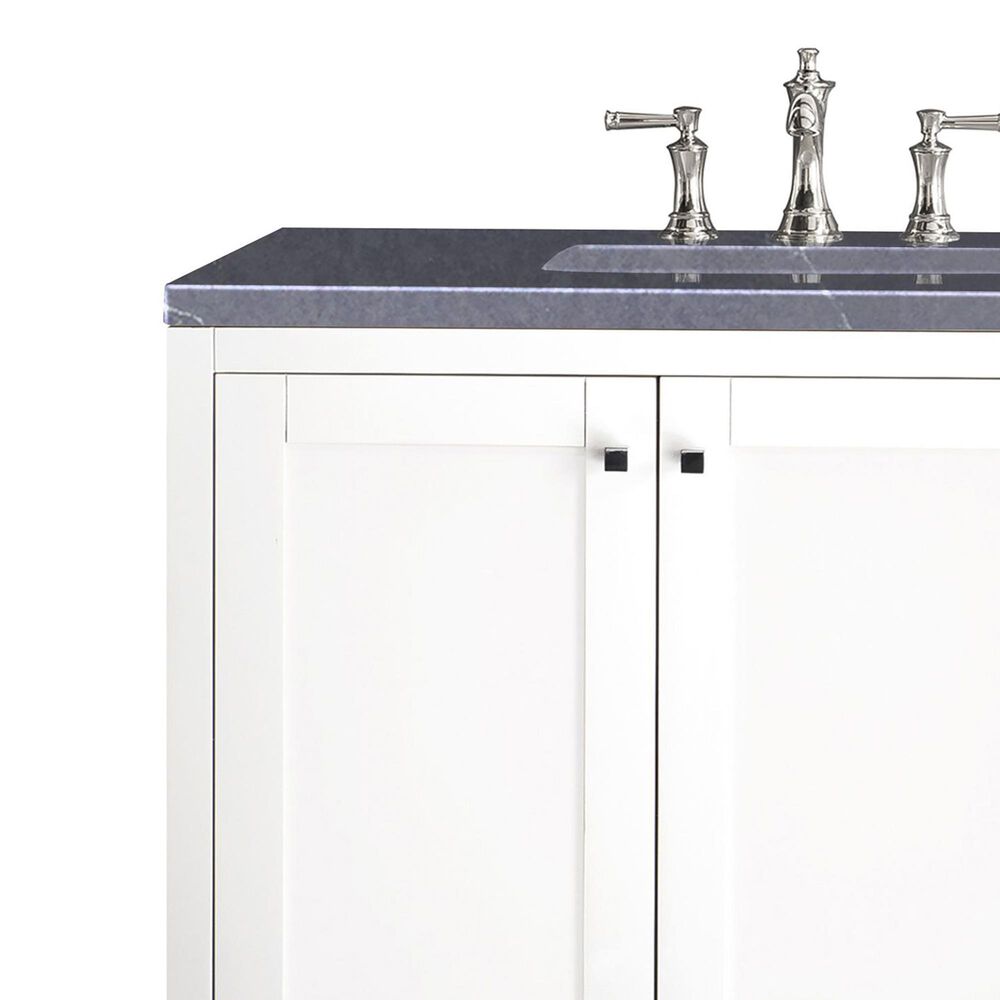 James Martin Vanities Addison 72&quot; Double Bathroom Vanity in Glossy White with 3 cm Charcoal Soapstone Quartz Top and Rectangular Sinks, , large