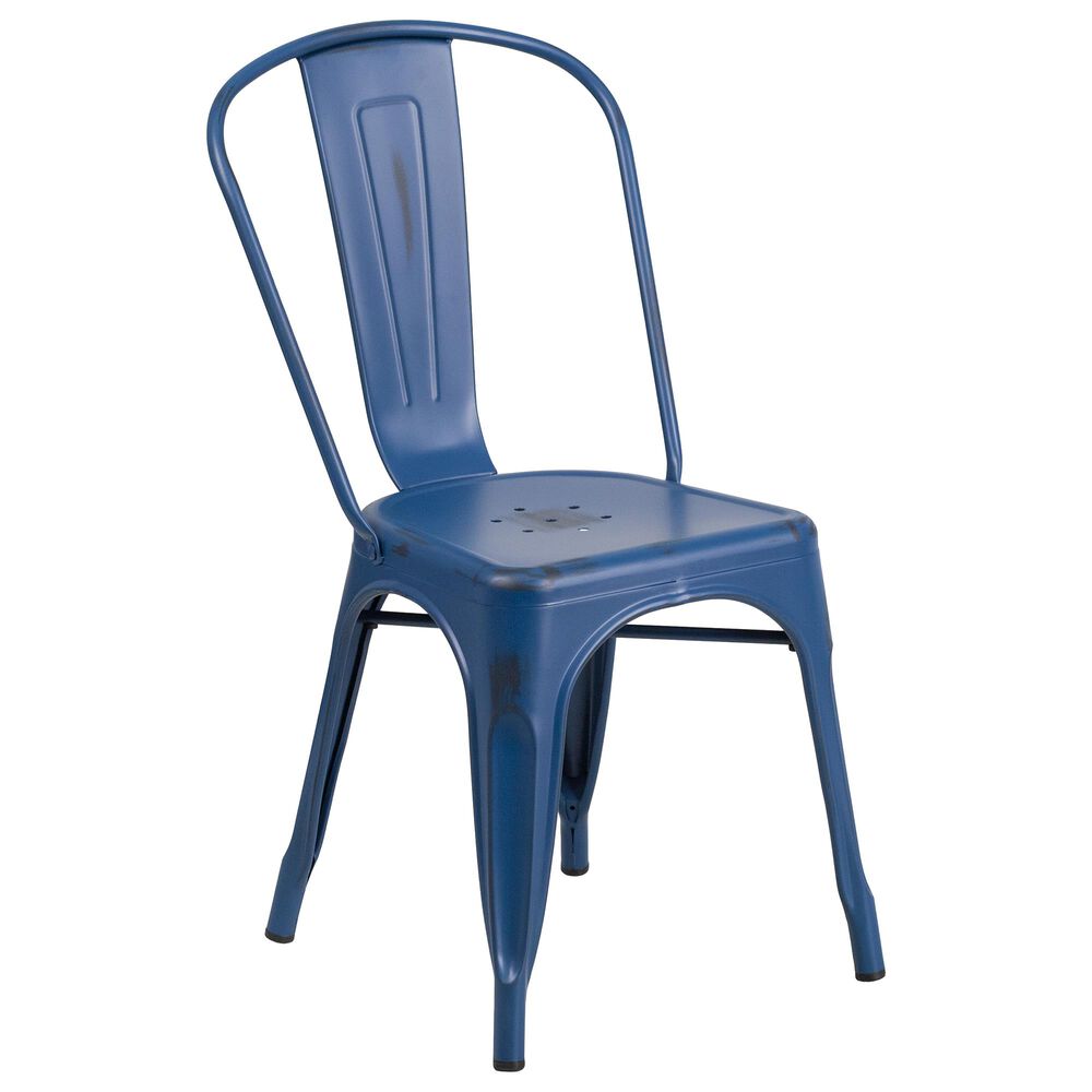 Flash Furniture Stackable Chair in Blue, , large