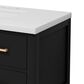 Lexora Home Castor 36" Single Bathroom Vanity in Black with 2 cm White Cultured Marble Top and Rectangular Sink, , large