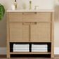 James Martin Vanities Solene 36" Single Bathroom Vanity in Seaside Oak with 3 cm Eternal Marfil Quartz Top and Rectangular Sink, , large
