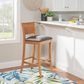 Linon Home Decor Talabis Bar Stool with Grey Cushion in Brown (Set of 2), , large