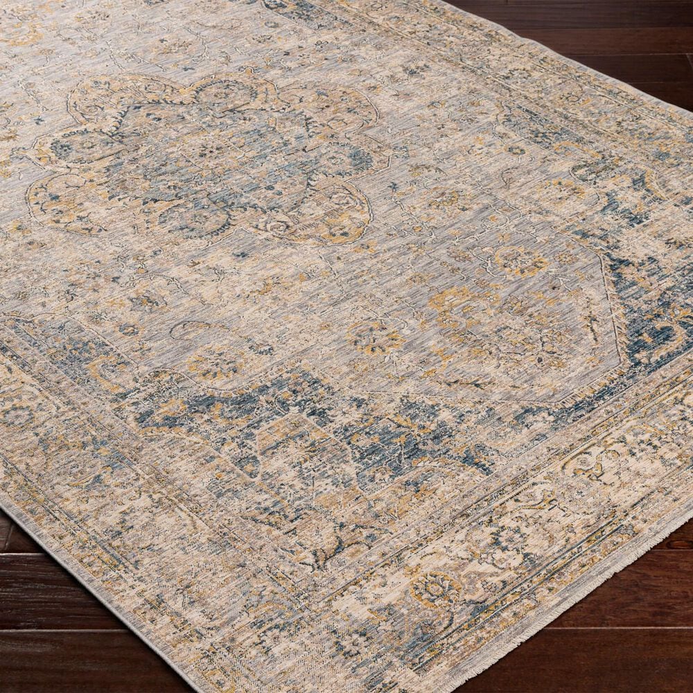 Surya Aspendos 2&#39;7&quot; x 3&#39;11&quot; Beige, Blue, Charcoal, Cream, Denim, Gray, Ink Blue, Mustard and Taupe Area Rug, , large