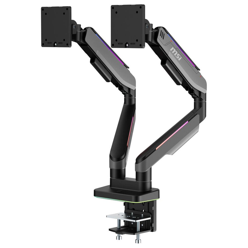 MSI Dual Monitor Mounting Arms in Matte Black and Painted Gray, , large