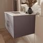 Lexora Home Geneva 30" Single Bathroom Vanity in Dark Grey with 2 cm White Quartz Top and Rectangular Sink, , large