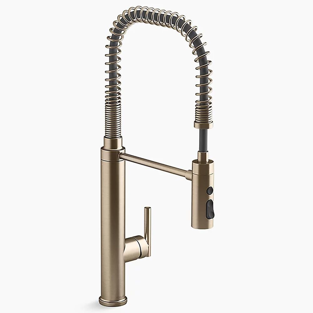 Kohler Purist Semi-Professional Pull-Out Kitchen Sink Faucet in Vibrant Brushed Bronze, , large