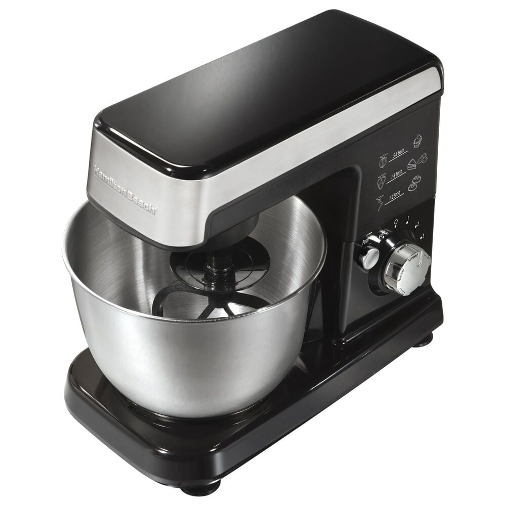 Hamilton Beach 3.5-Quart Stand Mixer in Black and Silver, , large