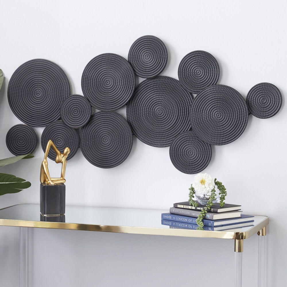 CosmoLiving by Cosmopolitan 23&quot; x 48&quot; Contemporary Abstract Wall Decor in Black, , large