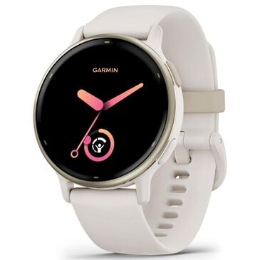 Garmin Vivoactive 5 Smartwatch 42.2mm Cream Gold Aluminum Bezel Case with Ivory Silicone Band, , large