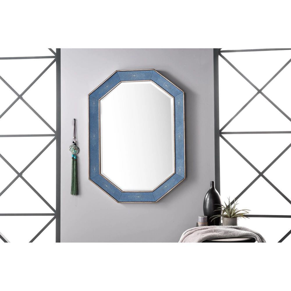James Martin Tangent Mirror in Silver and Delft Blue, , large