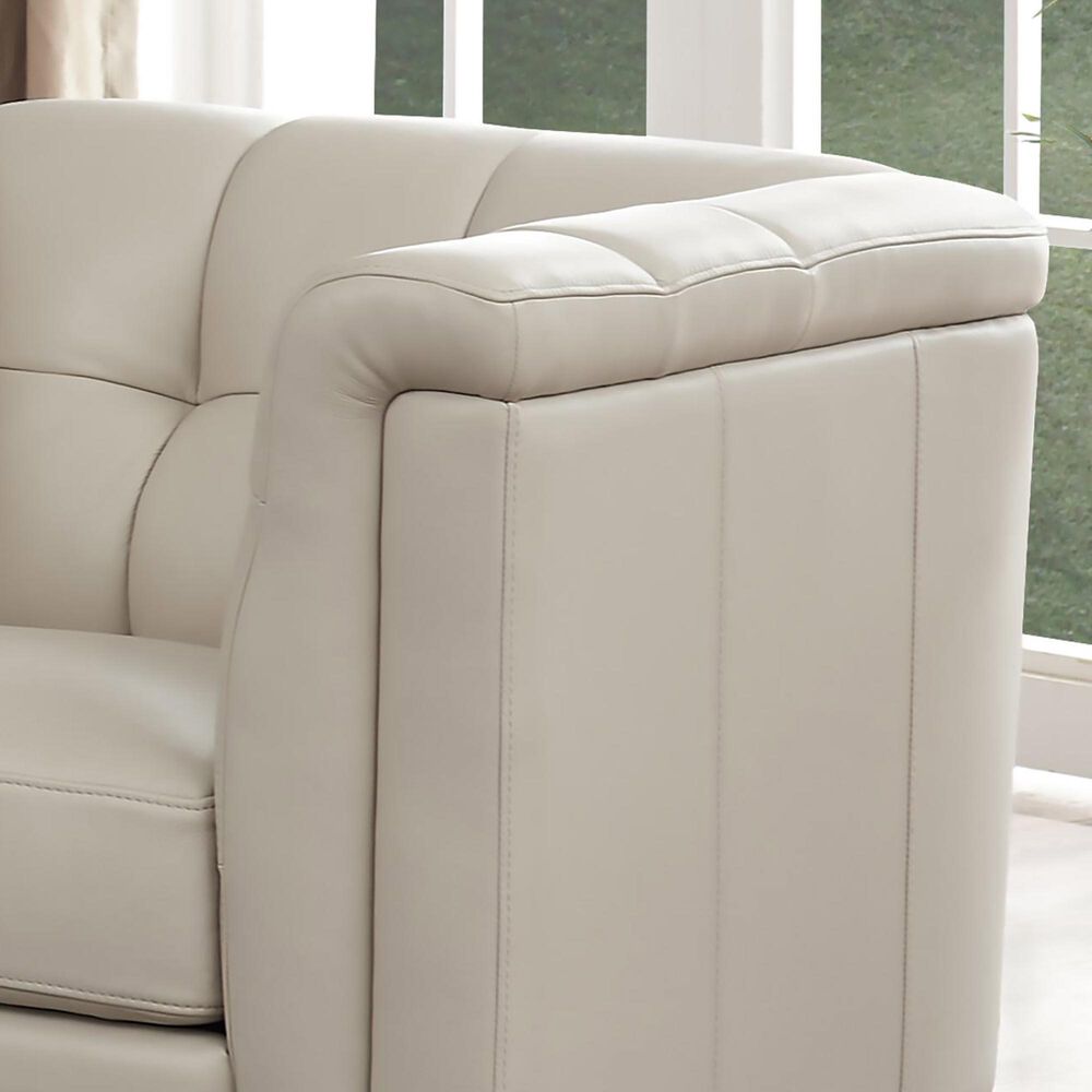 Hydeline Arvo Stationary Leather Loveseat in Vanilla, , large