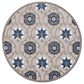 Nourison Aloha 7"10" Round Grey and Blue Indoor/Outdoor Area Rug, , large