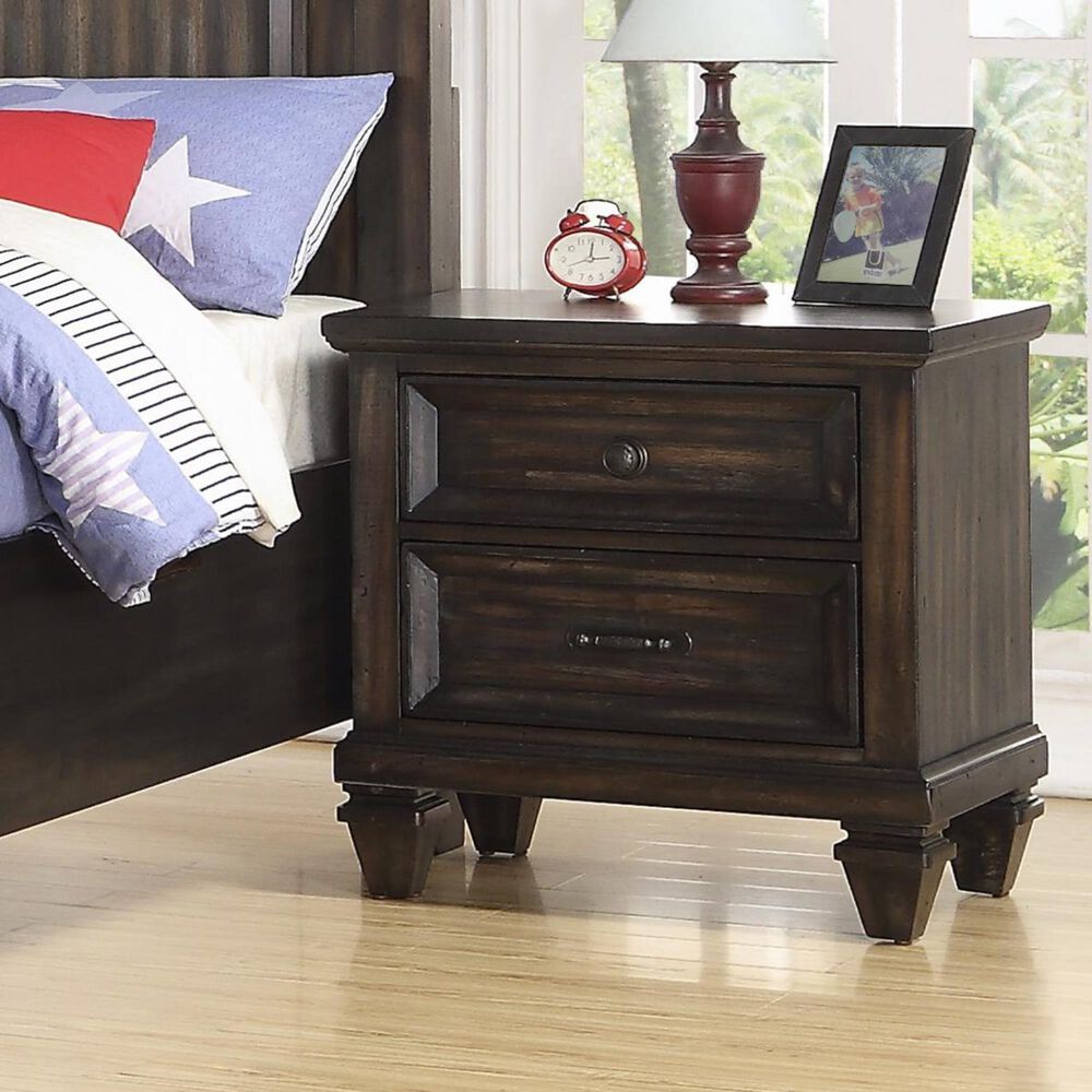New Heritage Design Sevilla 2 Drawer Nightstand in Walnut with USB Ports, , large