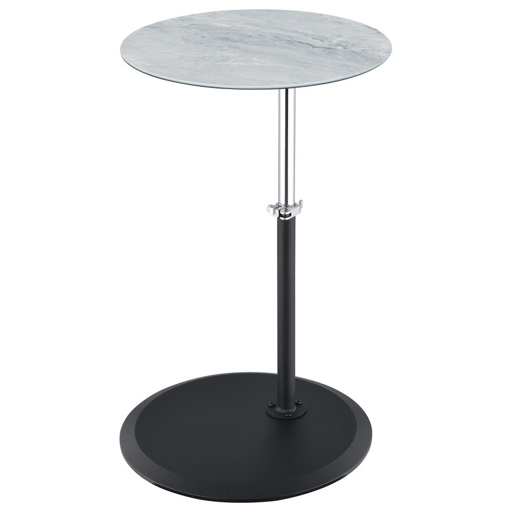 HOMLUX 15.5" End Table with Adjustable Height in Gray, , large