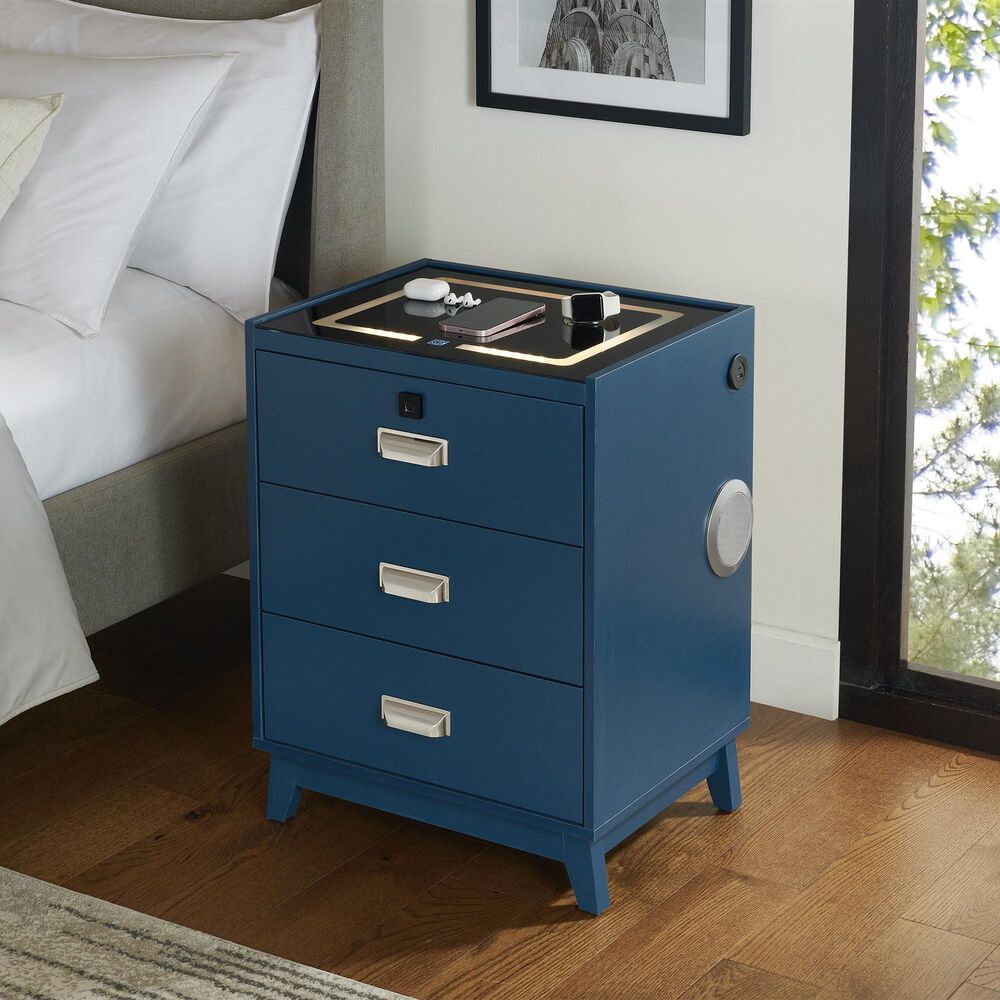 Mayberry Hill Rio 3-Drawer Nightstand in Blue, , large