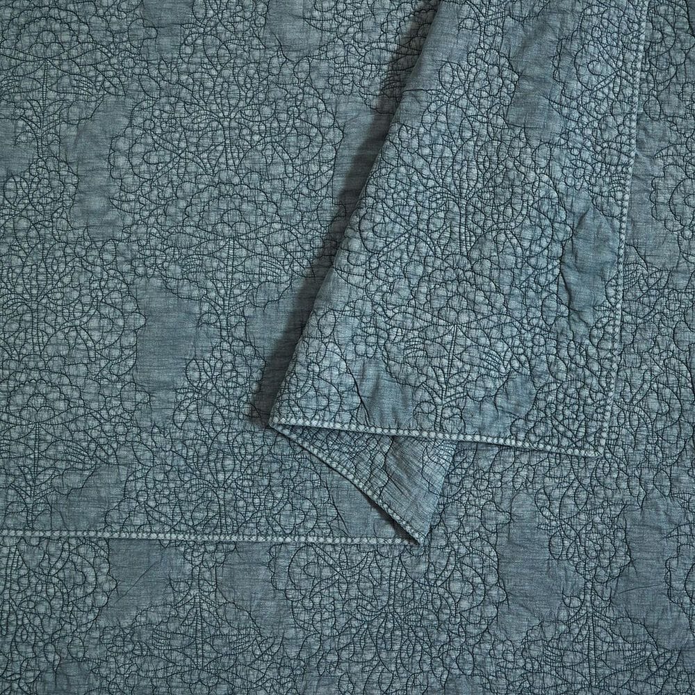 Peking Handicraft Mystic Floral 3-Piece Full/Queen Quilt Set in Teal, , large