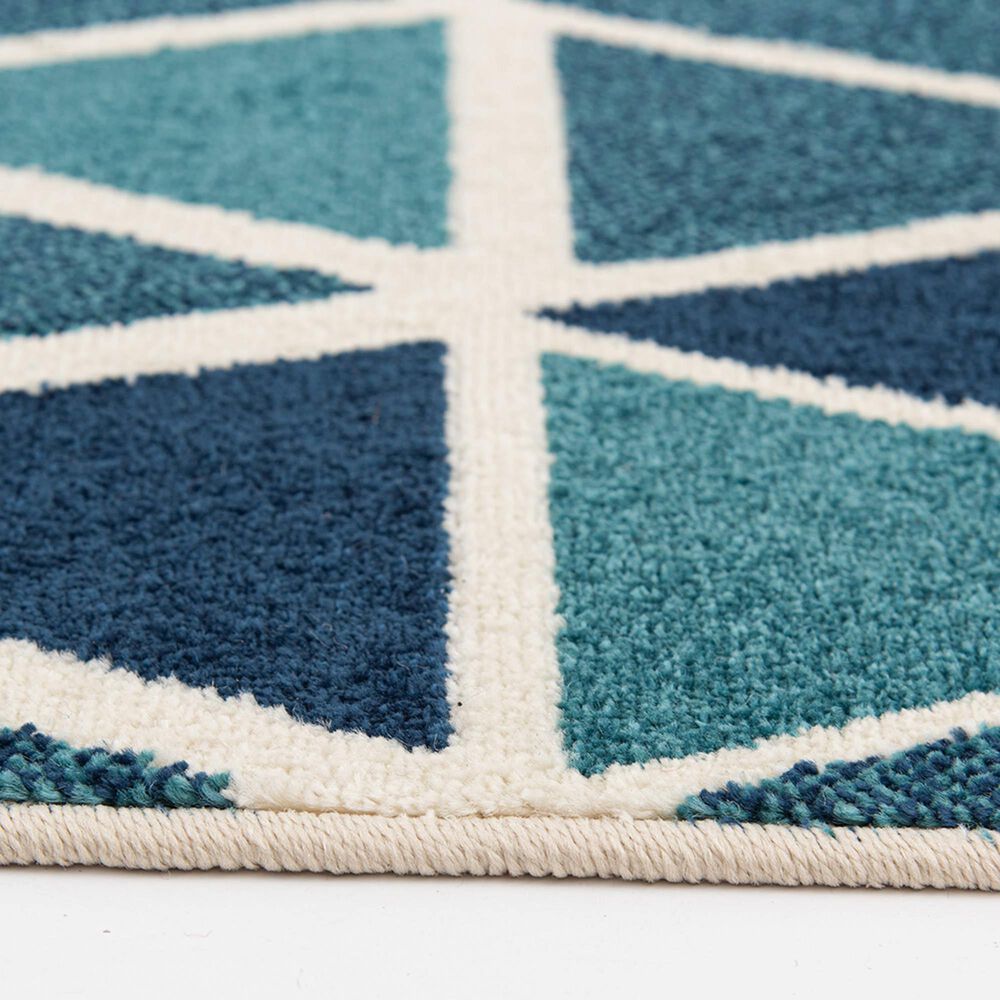 Central Oriental Terrace Tropic Isocele 2346NQ58EC.084 5&#39; x 7&#39;3&quot; Snow and Turquoise Area Rug, , large