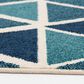 Central Oriental Terrace Tropic Isocele 2346NQ58EC.084 5" x 7"3" Snow and Turquoise Area Rug, , large