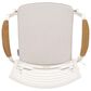 Blue River Portals Patio Barstool with Beige Cushion in Light Matte Sand and Natural Teak, , large