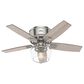 Hunter Bennett Low Profile 44" Ceiling Fan with LED Light in Brushed Nickel, , large