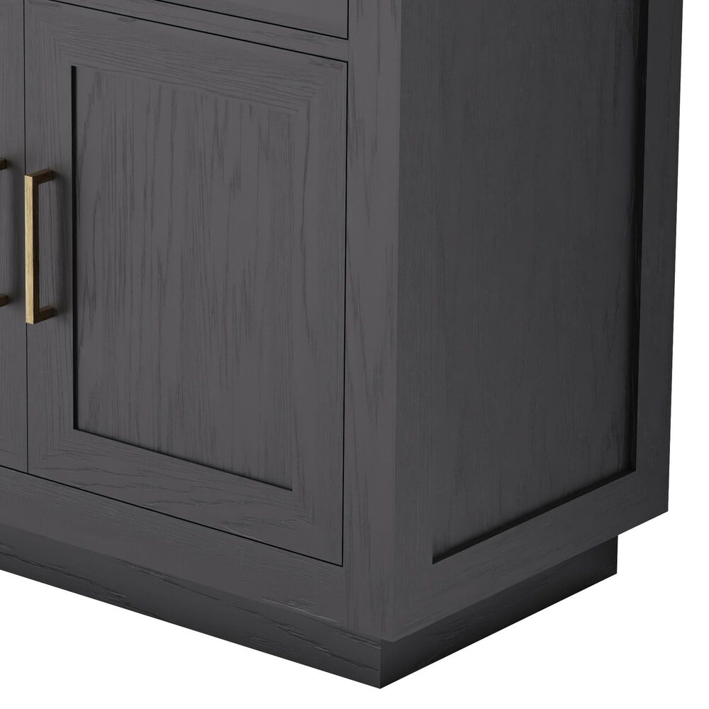 Lexora Home Abbey 36" Single Bathroom Vanity in Black Oak with 2 cm White Carrara Marble Top and Rectangular Sink, , large