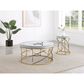 Pacific Landing Elise Round Coffee Table in Silver and Gold, , large