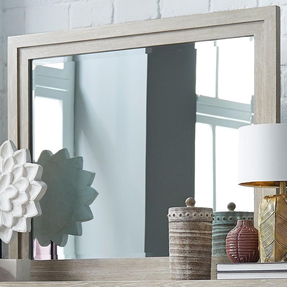 Belle Furnishings Belmar Landscape Mirror in Washed Taupe, , large