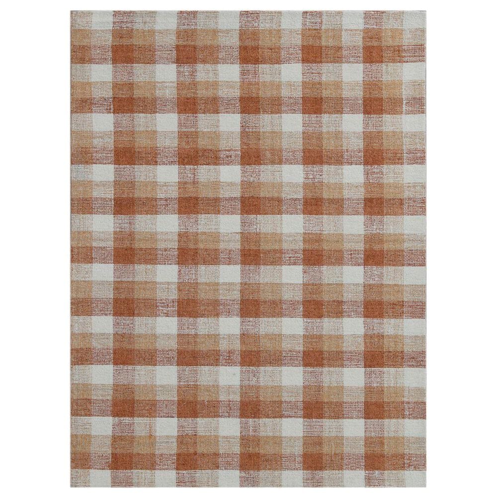Amer Rugs Tartan 8" x 10" Orange Area Rug, , large