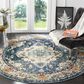 Safavieh Monaco MNC243N-3R 3" Round Navy/Light Blue Area Rug, , large