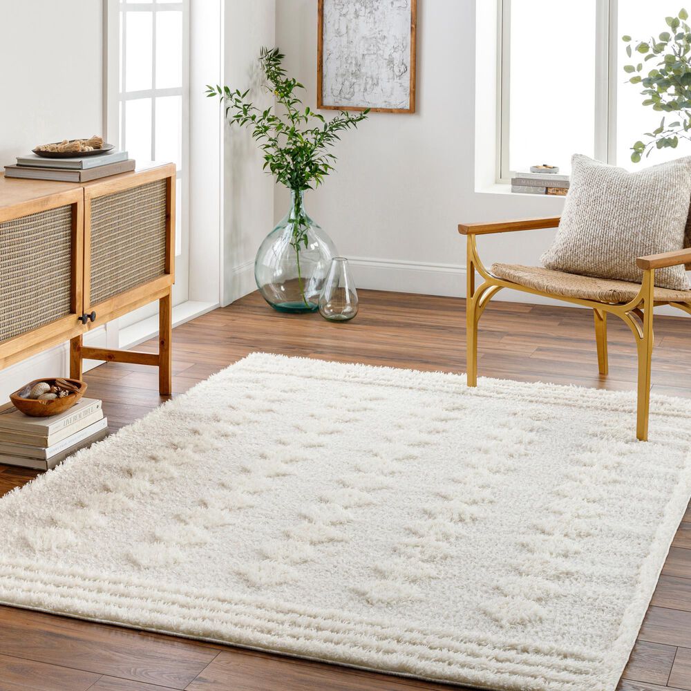 Surya Rodos RDO2319 5&#39;3&quot; x 7&#39; Beige and White Area Rug, , large