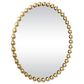 Maple and Jade 36" Round Metal Wall Mirror with Beaded Detailing in Satin Gold, , large