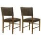 Armen Living Bennet Side Chair with Brown Upholstery in Walnut (Set of 2), , large