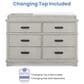 Delta Children Asher 6-Drawer Dresser with Changing Top in Rustic Mist, , large
