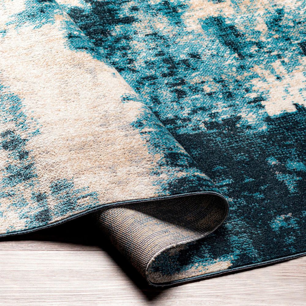 Surya Lavadora 5&#39;3&quot; x 7&#39; Ink Blue, Navy, Light Gray, Light Beige and Cream Area Rug, , large
