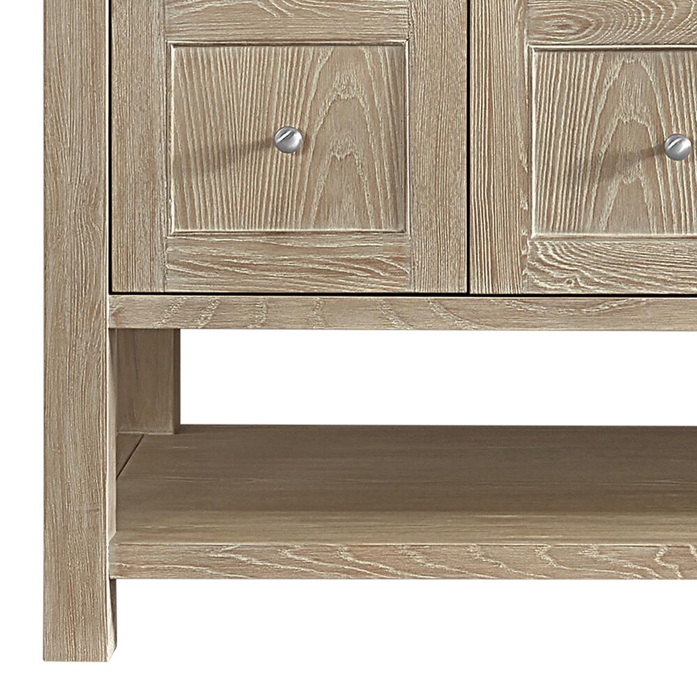 James Martin Vanities Breckenridge 60&quot; Single Bathroom Vanity in Whitewashed Oak with 3 cm Arctic Fall Solid Surface Top and Rectangular Sink, , large