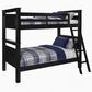 Linon Home Decor Beckett Twin Over Twin Bunk Bed in Black, , large